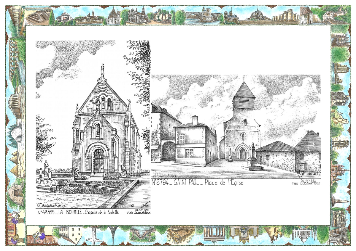 MONOCARTE N 49335-87084 - LA BOHALLE - chapelle de la salette / ST PAUL - place de l �glise
