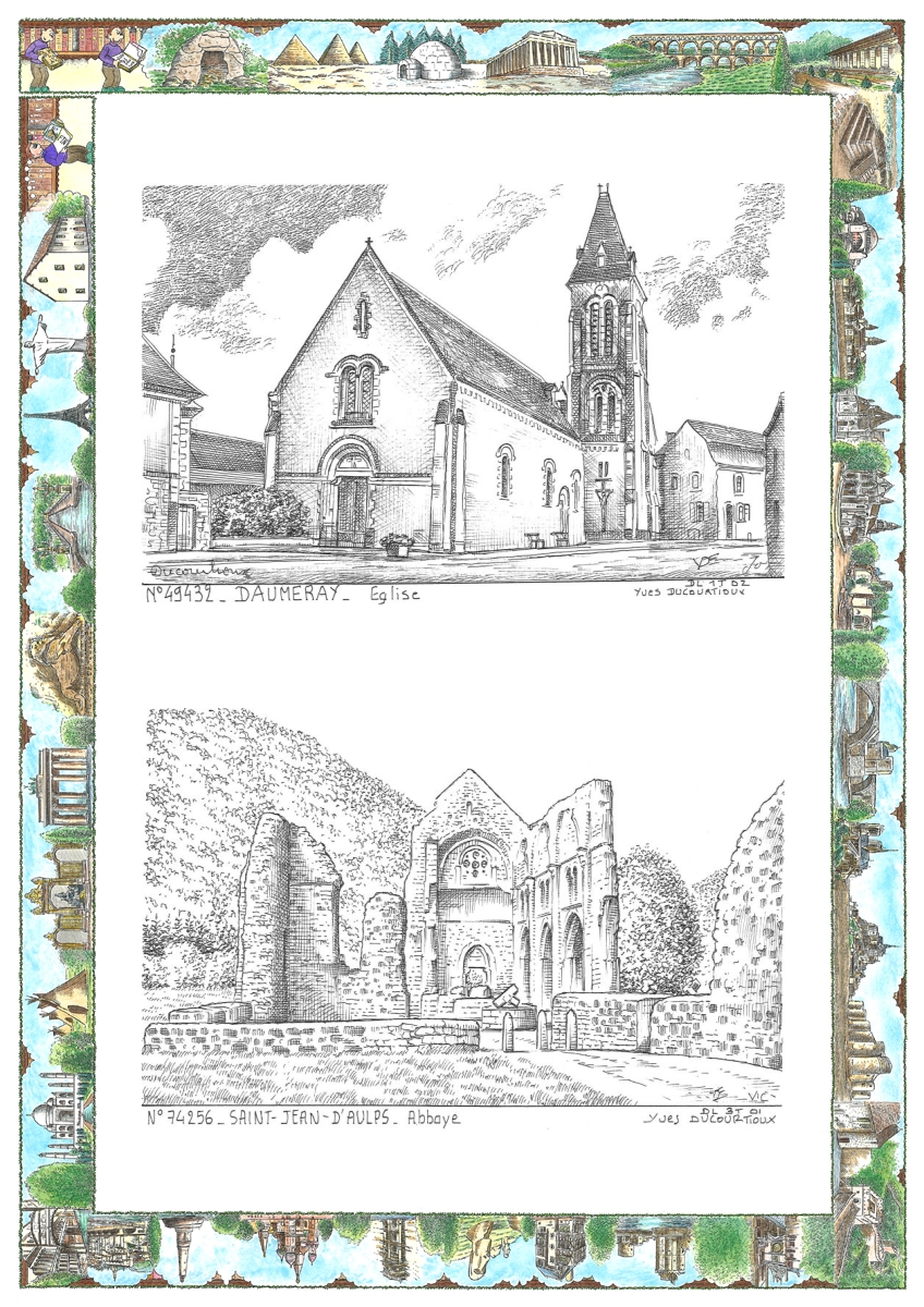 MONOCARTE N 49432-74256 - DAUMERAY - �glise / ST JEAN D AULPS - abbaye