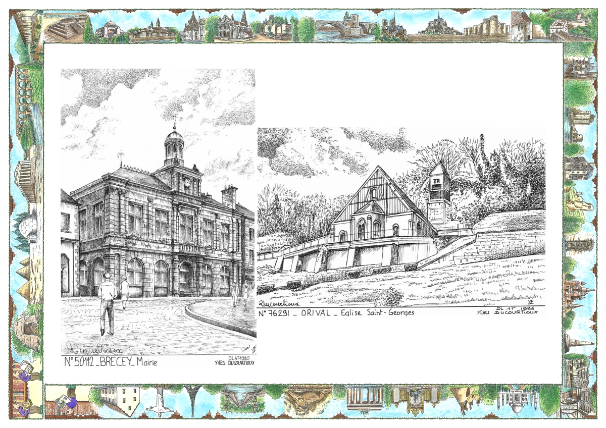 MONOCARTE N 50112-76291 - BRECEY - mairie / ORIVAL - �glise st georges