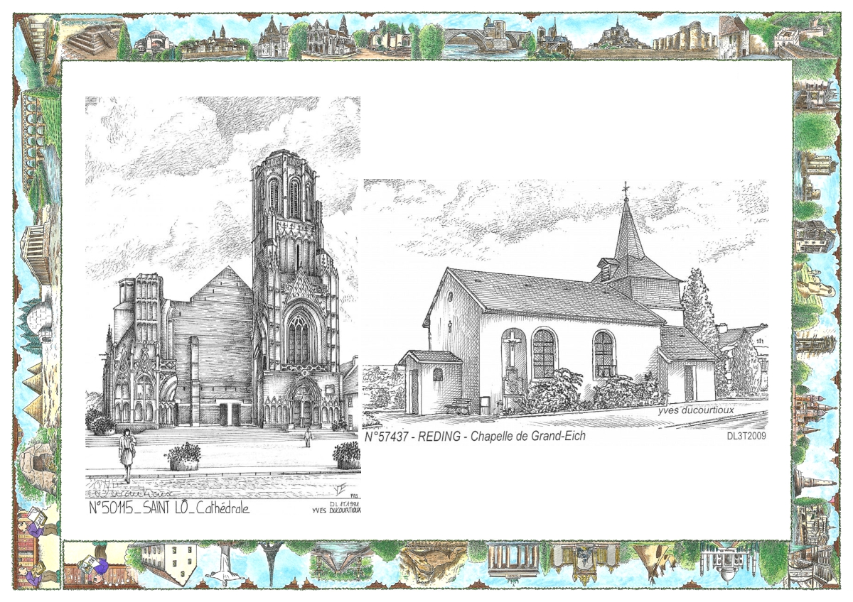 MONOCARTE N 50115-57437 - ST LO - cath�drale / REDING - chapelle de grand eich
