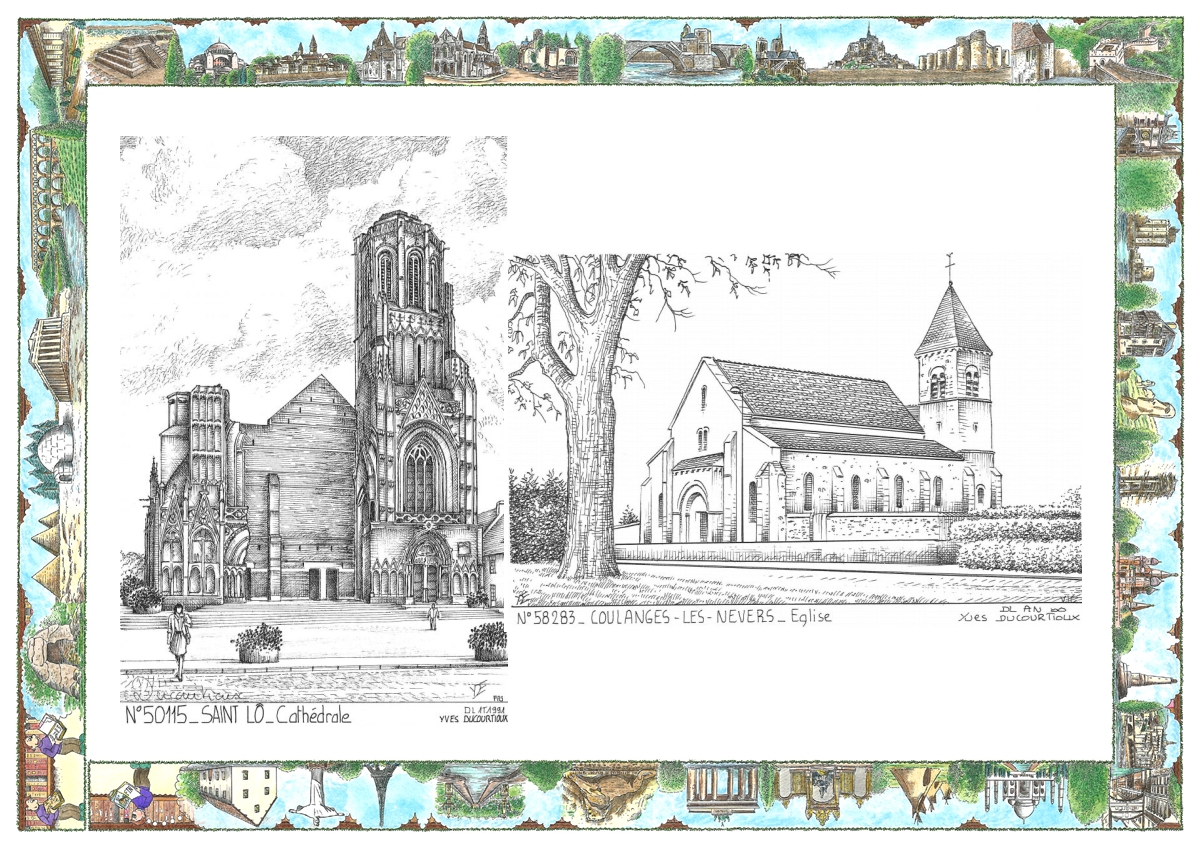 MONOCARTE N 50115-58283 - ST LO - cath�drale / COULANGES LES NEVERS - �glise