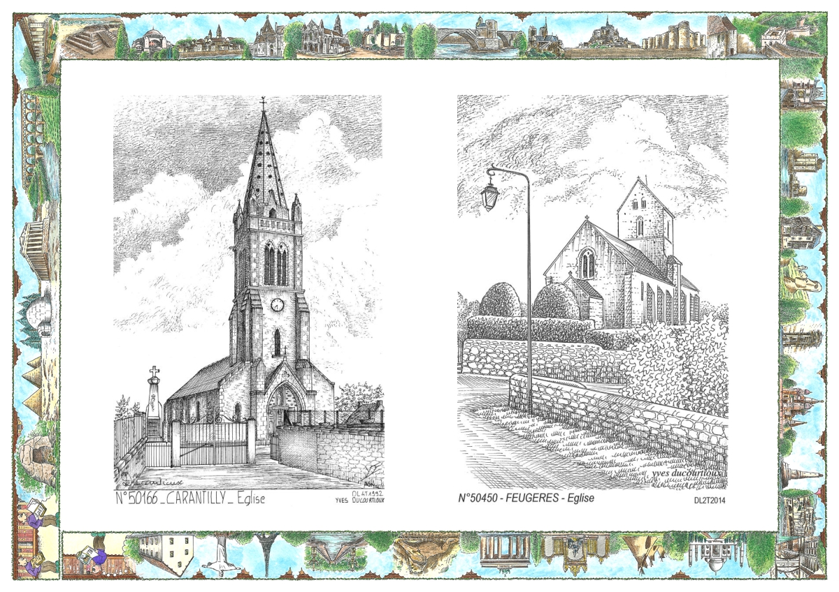 MONOCARTE N 50166-50450 - CARANTILLY - �glise / FEUGERES - �glise