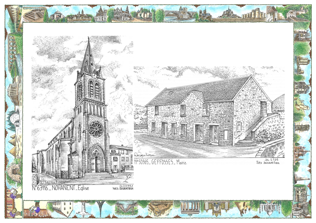 MONOCARTE N 50365-63116 - GEFFOSSES - mairie / NOHANENT - �glise