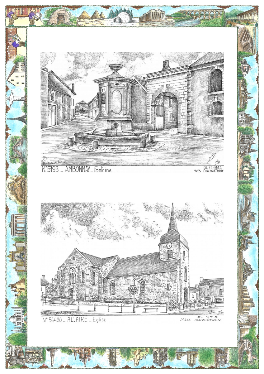 MONOCARTE N 51093-56420 - AMBONNAY - fontaine / ALLAIRE - �glise
