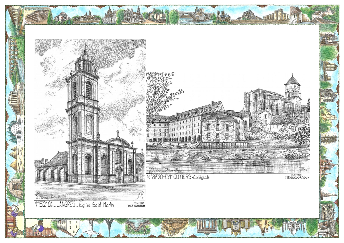 MONOCARTE N 52104-87030 - LANGRES - �glise st martin / EYMOUTIERS - coll�giale