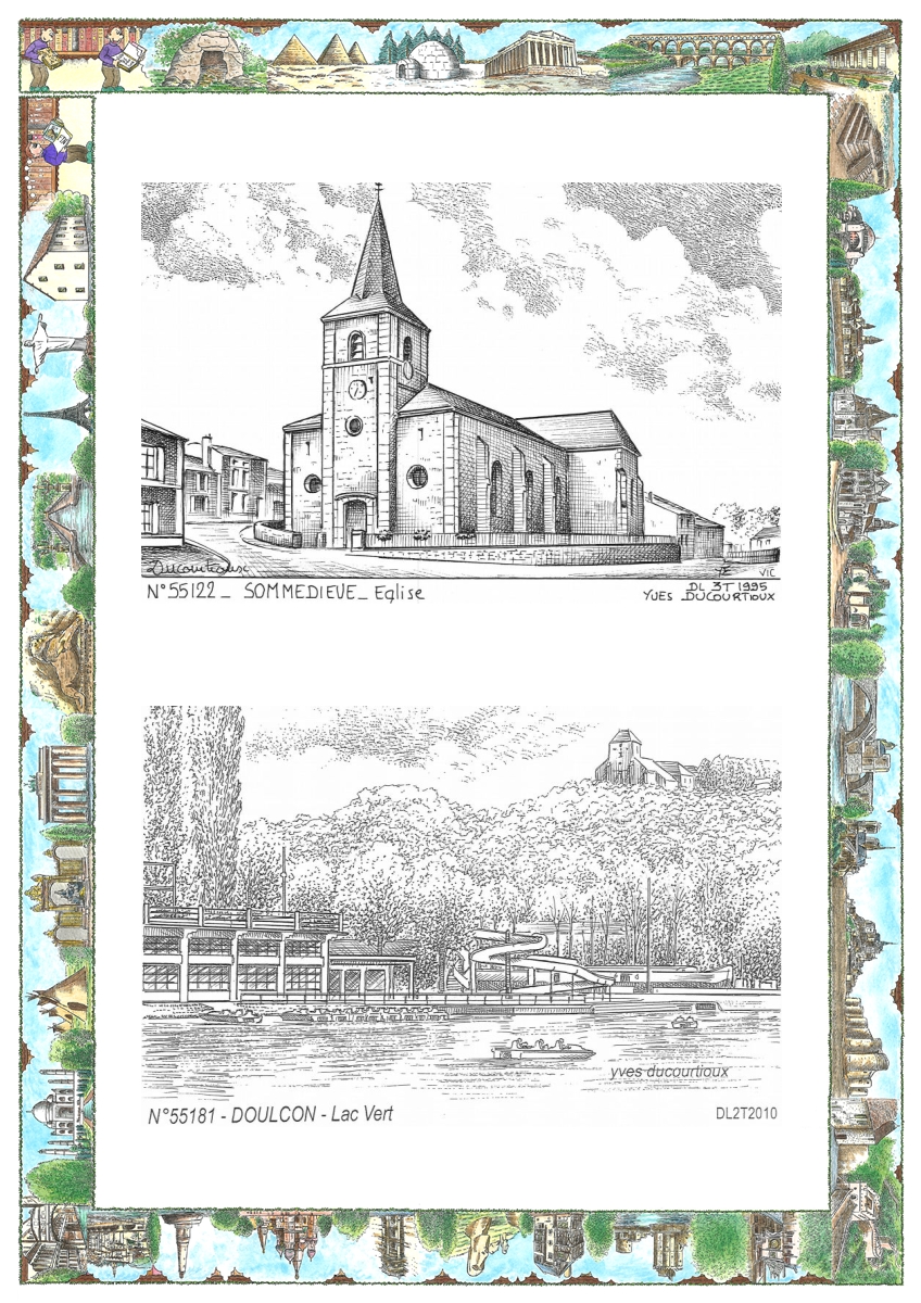MONOCARTE N 55122-55181 - SOMMEDIEUE - �glise / DOULCON - lac vert