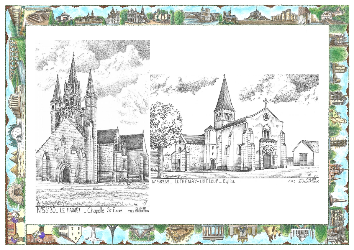 MONOCARTE N 56130-58269 - LE FAOUET - chapelle st fiacre / LUTHENAY UXELOUP - �glise