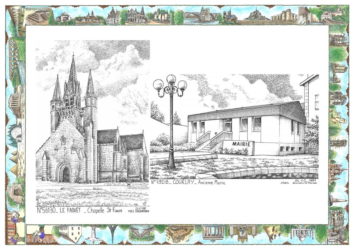 MONOCARTE N 56130-79218 - LE FAOUET - chapelle st fiacre / COURLAY - ancienne mairie