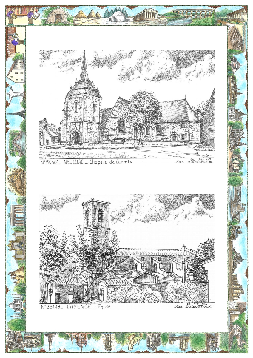 MONOCARTE N 56407-83178 - NEULLIAC - chapelle de carm�s / FAYENCE - �glise