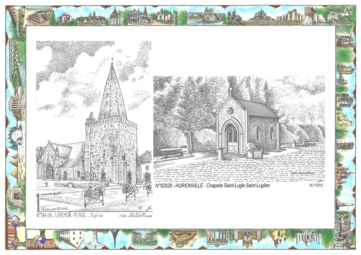 MONOCARTE N 56418-62628 - LARMOR PLAGE - �glise / LILLERS - chapelle de hurionville