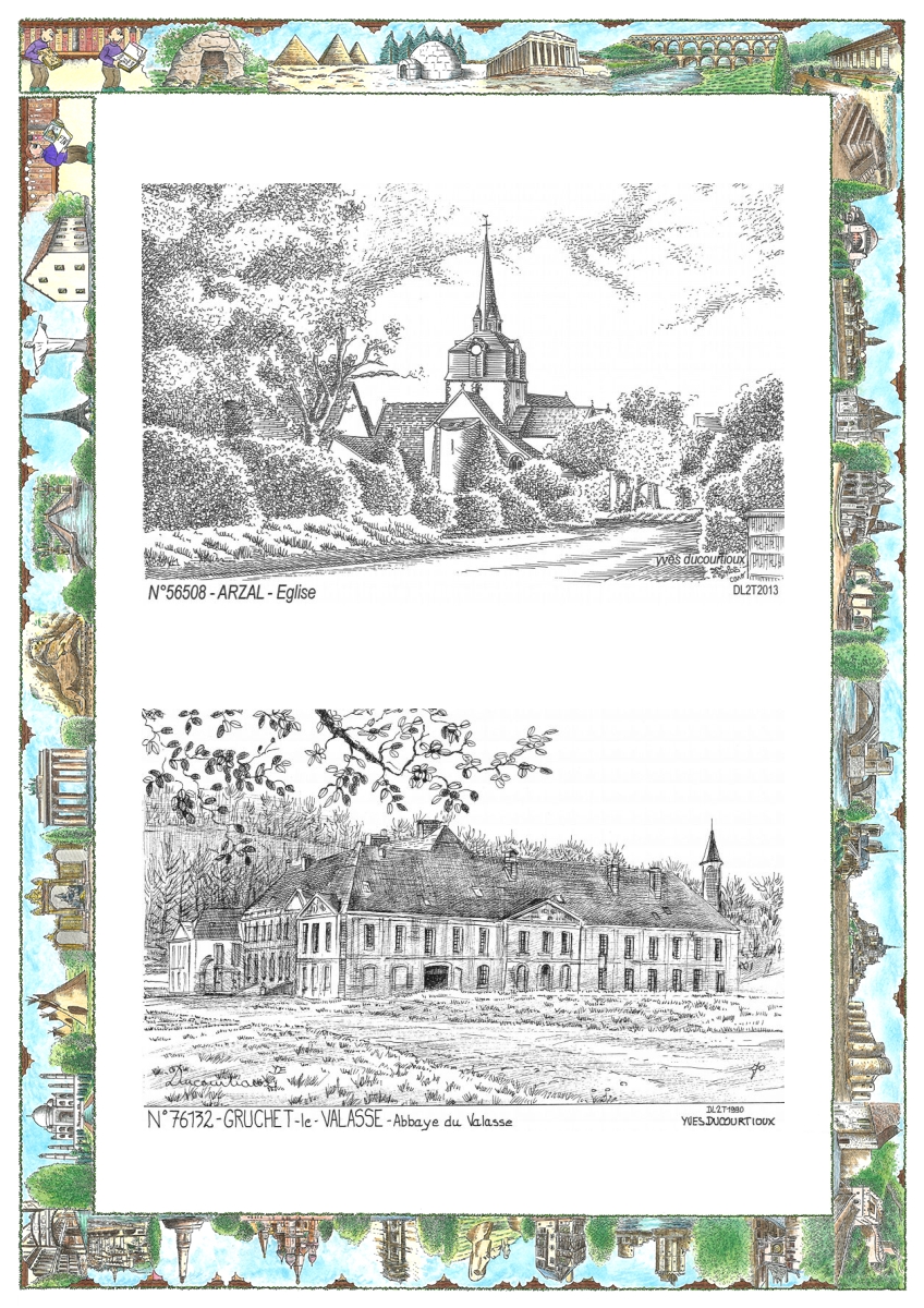 MONOCARTE N 56508-76132 - ARZAL - �glise / GRUCHET LE VALASSE - abbaye du valasse
