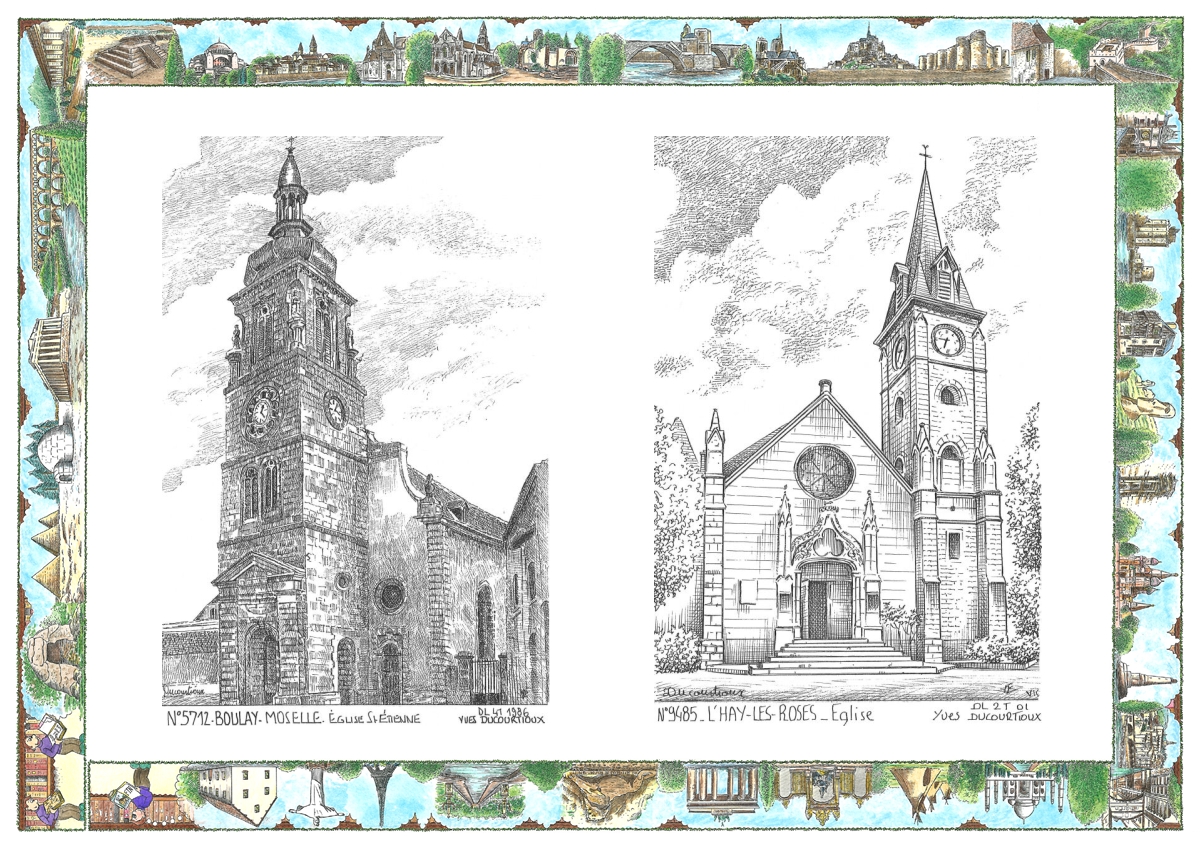 MONOCARTE N 57012-94085 - BOULAY MOSELLE - �glise st �tienne / L HAY LES ROSES - �glise