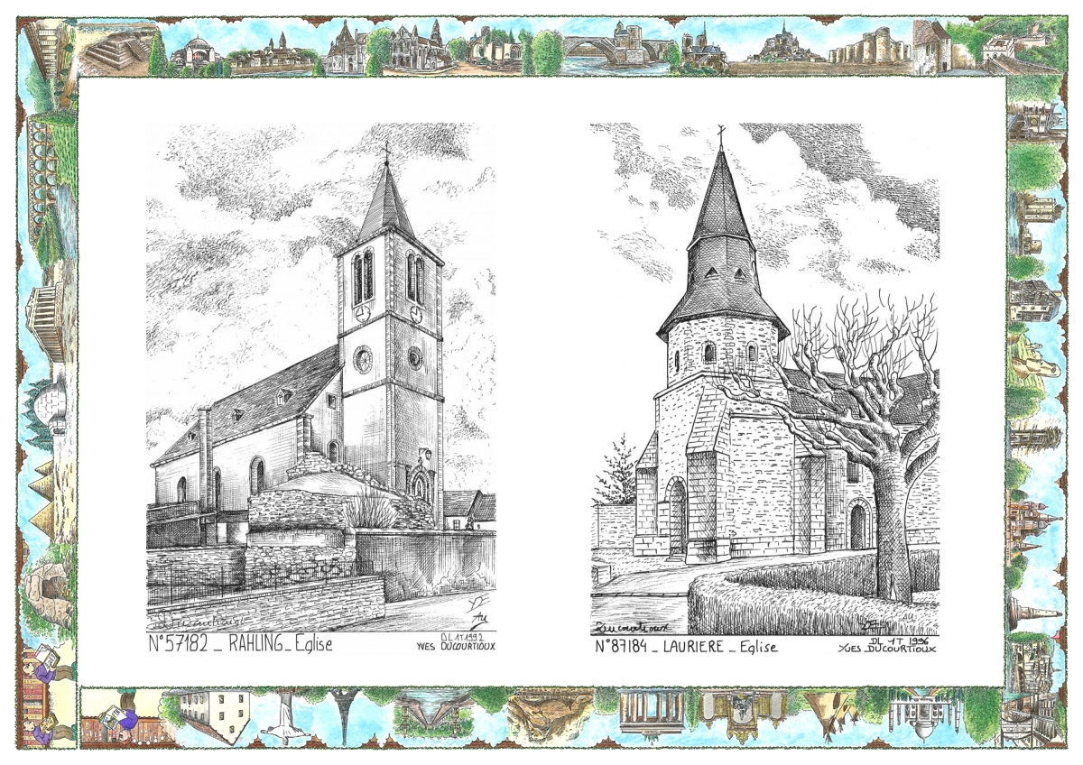 MONOCARTE N 57182-87184 - RAHLING - �glise / LAURIERE - �glise