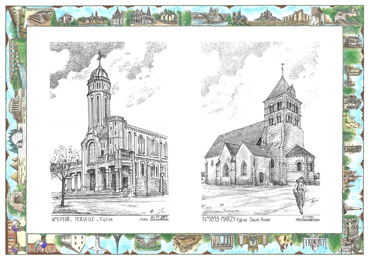 MONOCARTE N 57338-58059 - TERVILLE - �glise / MARZY - �glise st andr�