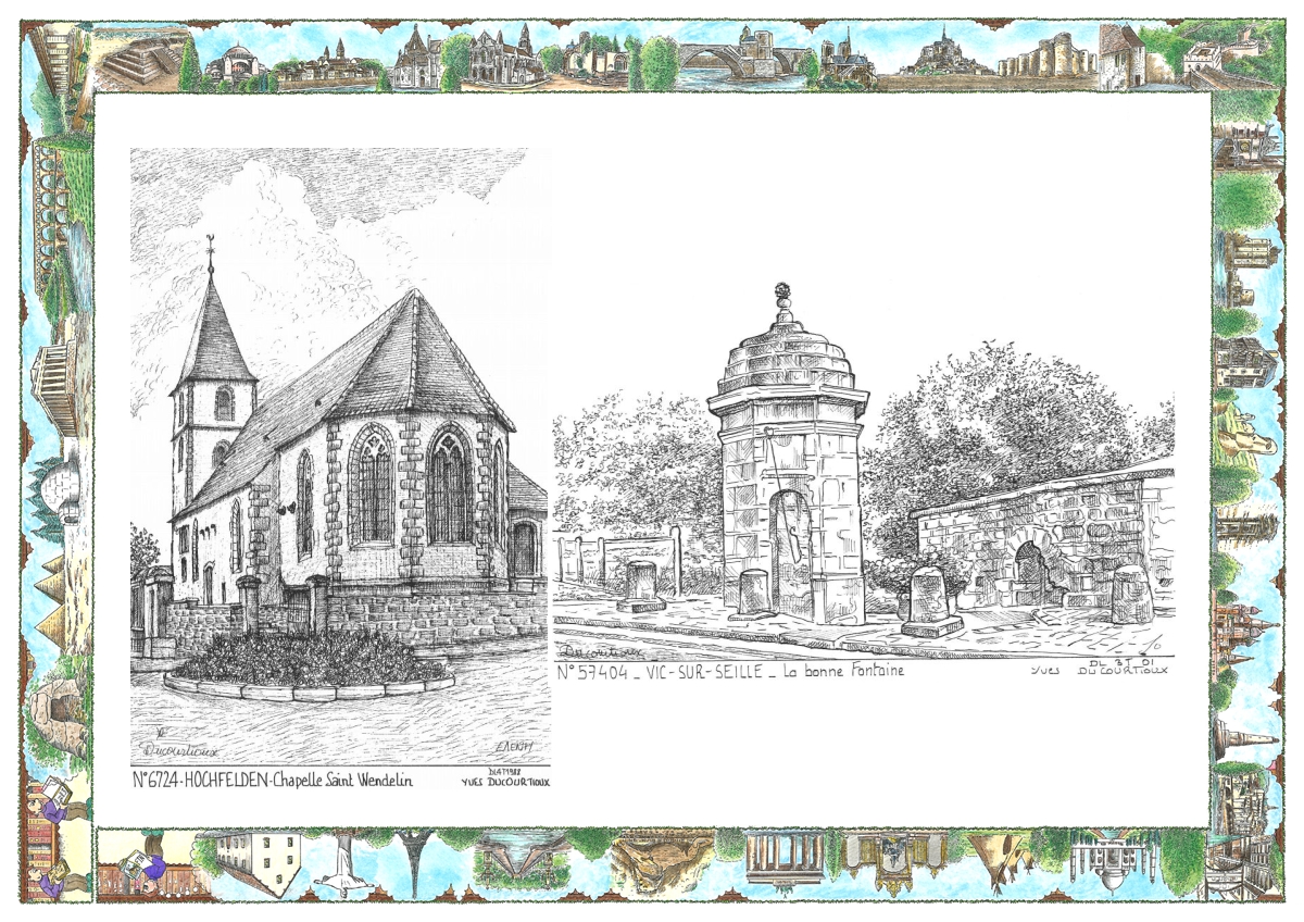 MONOCARTE N 57404-67024 - VIC SUR SEILLE - la bonne fontaine / HOCHFELDEN - chapelle st wendelin