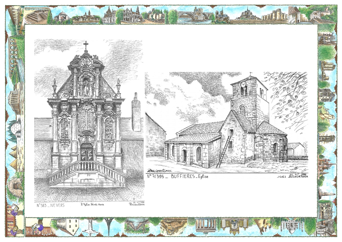 MONOCARTE N 58003-71395 - NEVERS - �glise ste marie / BUFFIERES - �glise