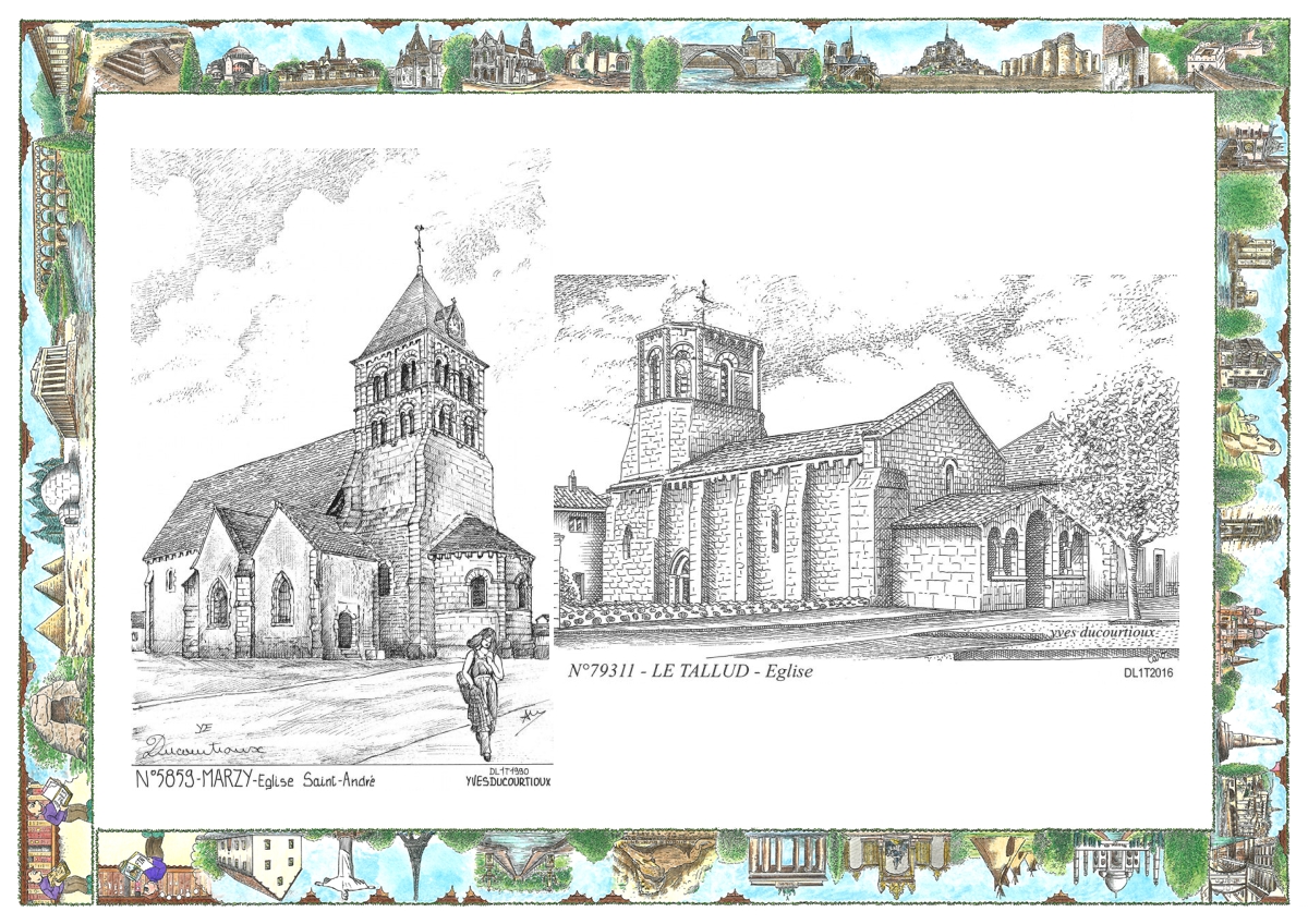 MONOCARTE N 58059-79311 - MARZY - �glise st andr� / LE TALLUD - �glise