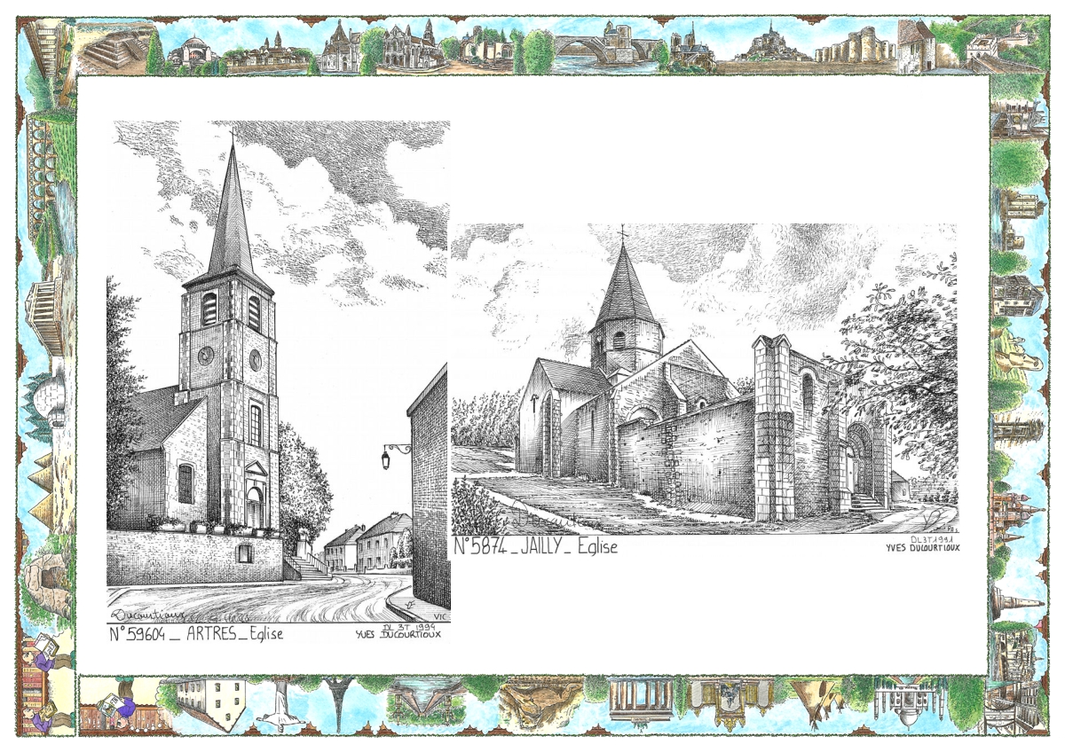 MONOCARTE N 58074-59604 - JAILLY - �glise / ARTRES - �glise