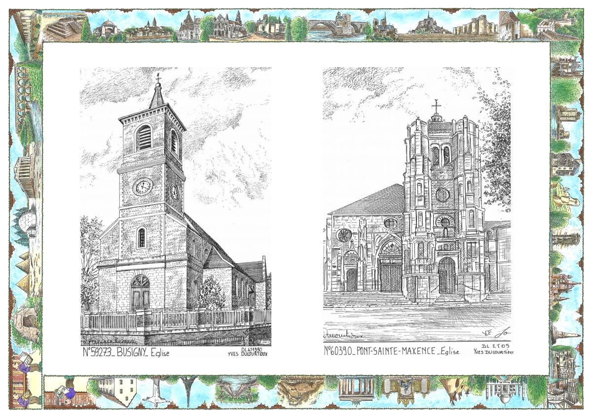 MONOCARTE N 59273-60390 - BUSIGNY - �glise / PONT STE MAXENCE - �glise