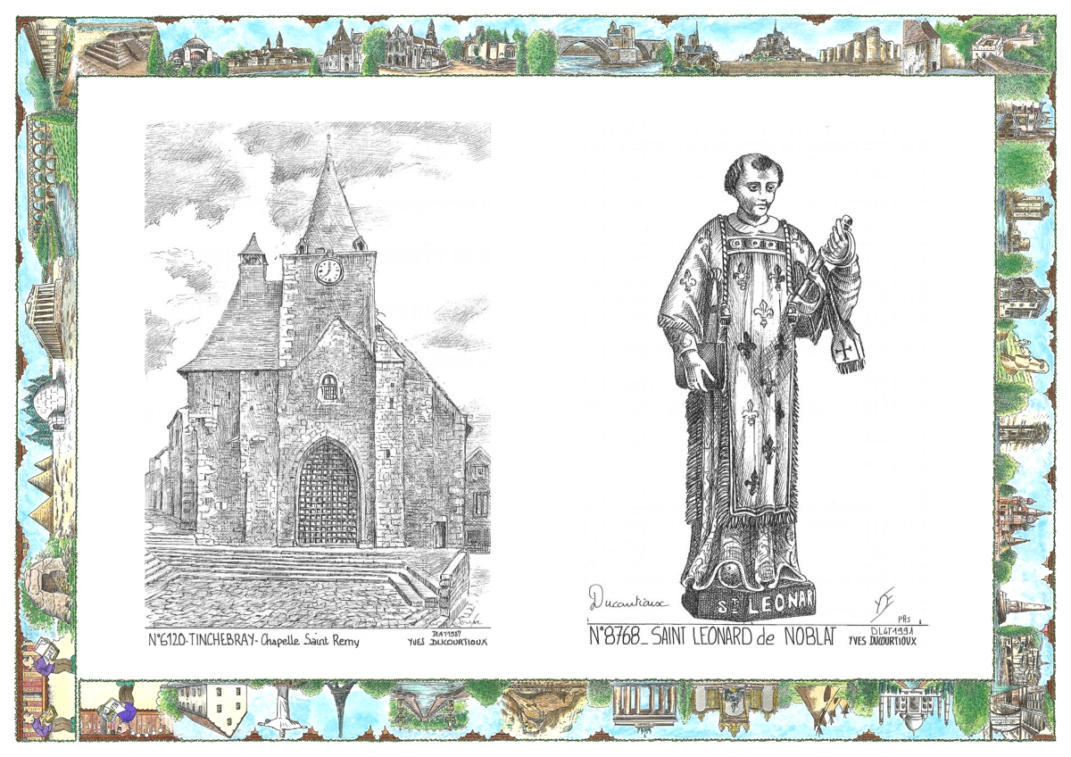 MONOCARTE N 61020-87068 - TINCHEBRAY - chapelle st r�my / ST LEONARD DE NOBLAT - statue de st l�onard
