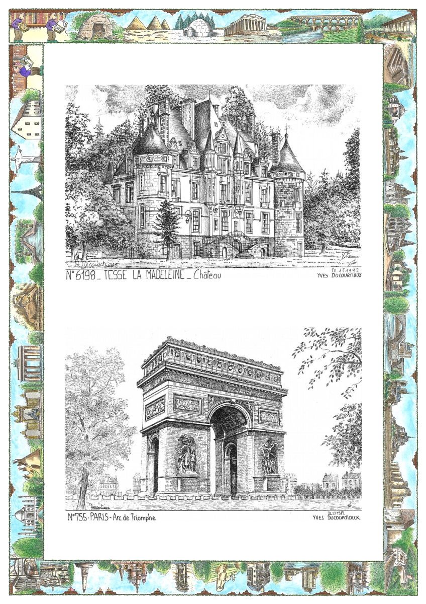 MONOCARTE N 61098-75005 - BAGNOLES DE L ORNE - ch�teau / PARIS - arc de triomphe