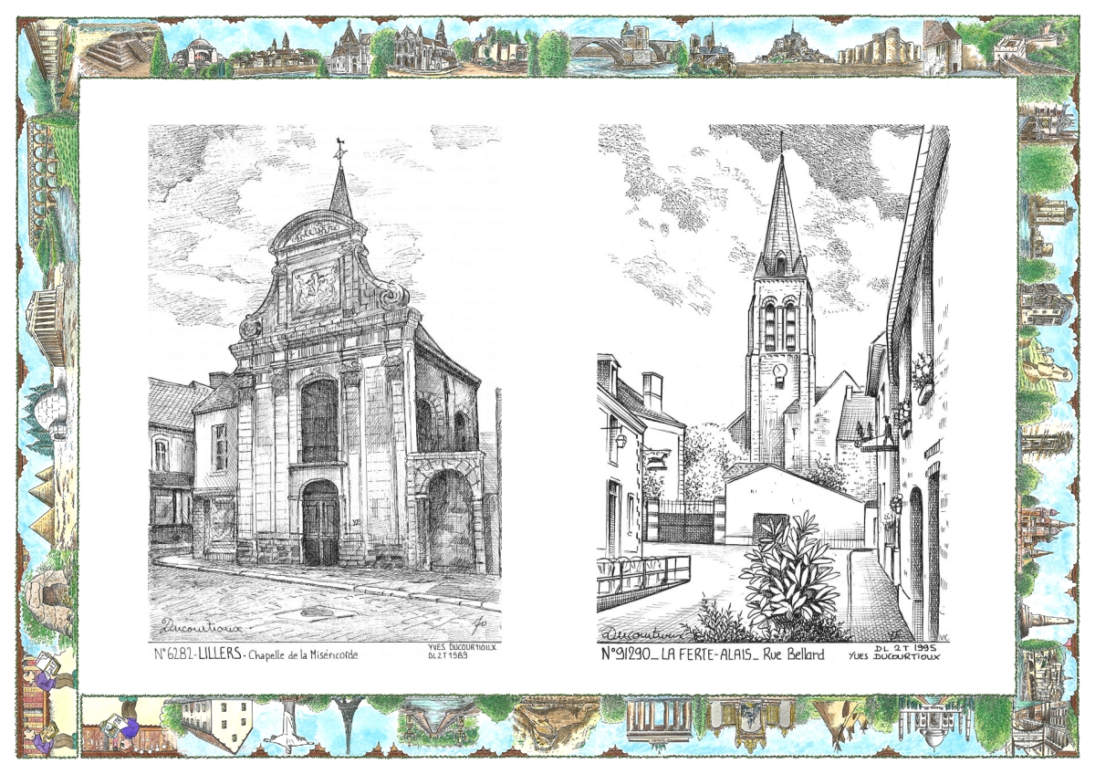 MONOCARTE N 62082-91290 - LILLERS - chapelle de la mis�ricorde / LA FERTE ALAIS - rue bellard