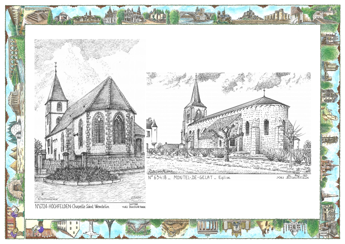 MONOCARTE N 63418-67024 - MONTEL DE GELAT - �glise / HOCHFELDEN - chapelle st wendelin
