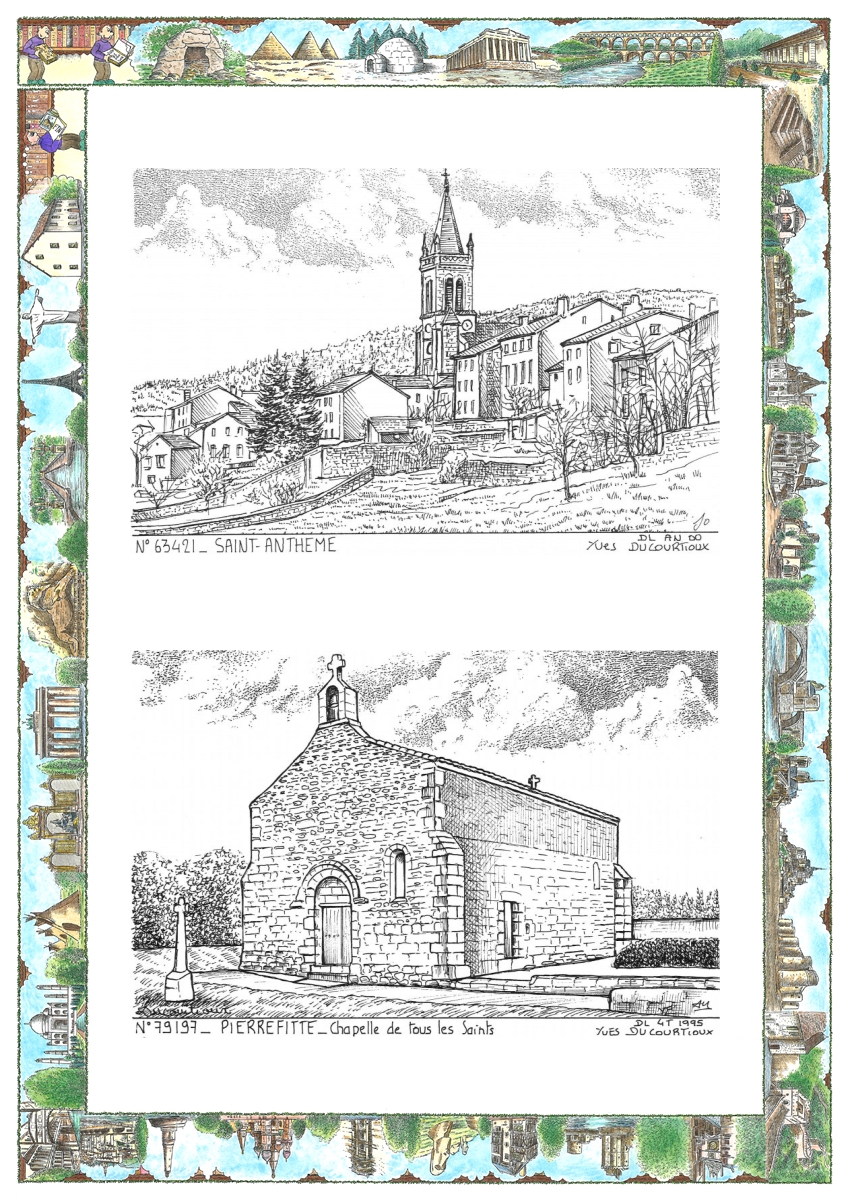 MONOCARTE N 63421-79197 - ST ANTHEME - vue / PIERREFITTE - chapelle de tous les saints
