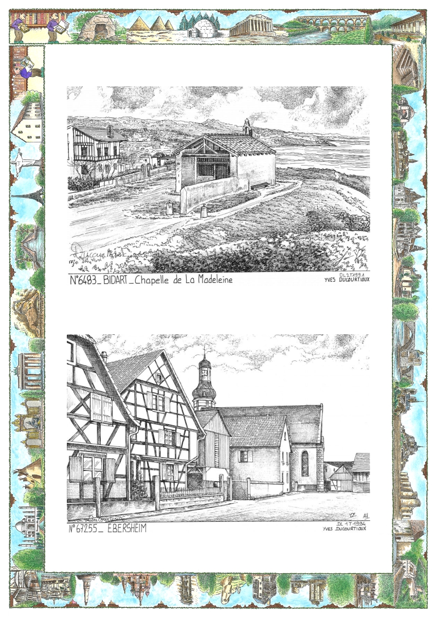 MONOCARTE N 64083-67255 - BIDART - chapelle de la madeleine / EBERSHEIM - vue