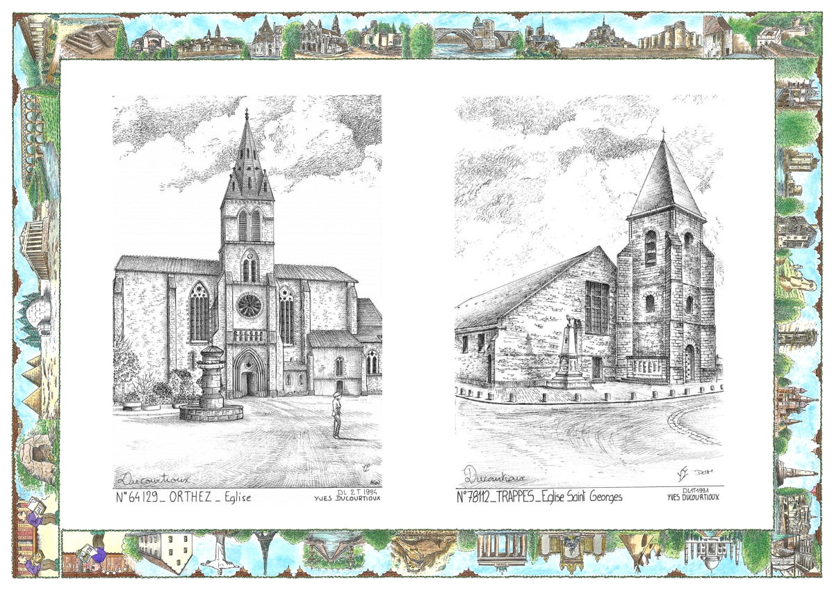 MONOCARTE N 64129-78112 - ORTHEZ - �glise / TRAPPES - �glise st georges