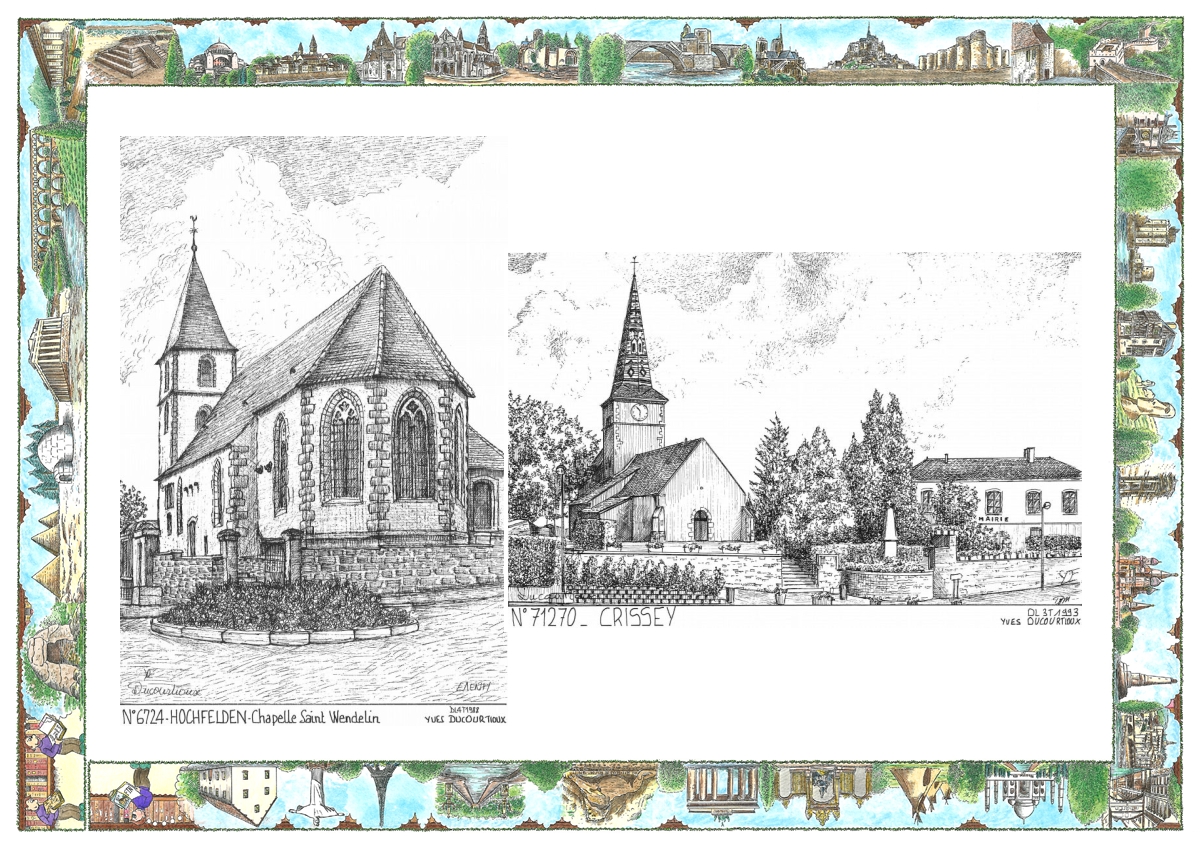 MONOCARTE N 67024-71270 - HOCHFELDEN - chapelle st wendelin / CRISSEY - vue