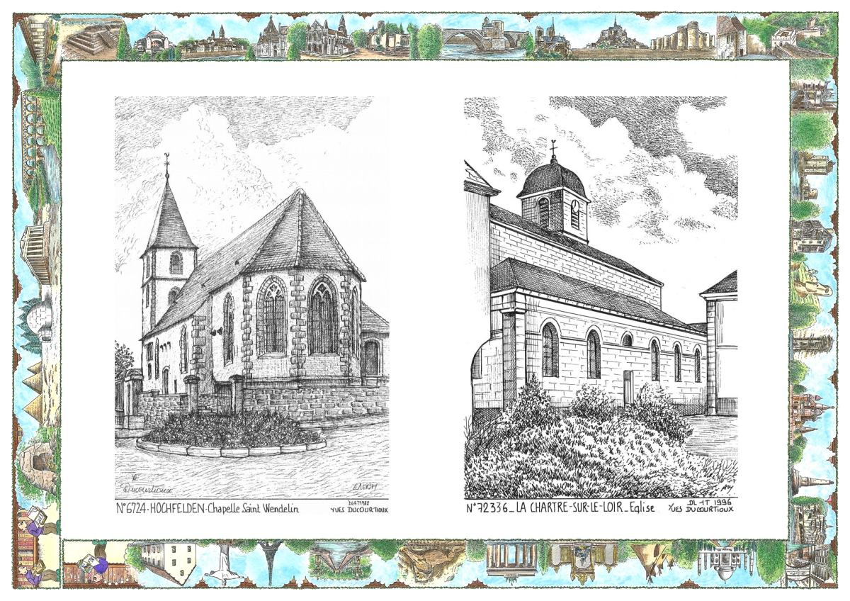 MONOCARTE N 67024-72336 - HOCHFELDEN - chapelle st wendelin / LA CHARTRE SUR LE LOIR - �glise