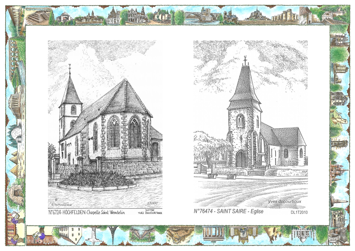 MONOCARTE N 67024-76474 - HOCHFELDEN - chapelle st wendelin / ST SAIRE - �glise