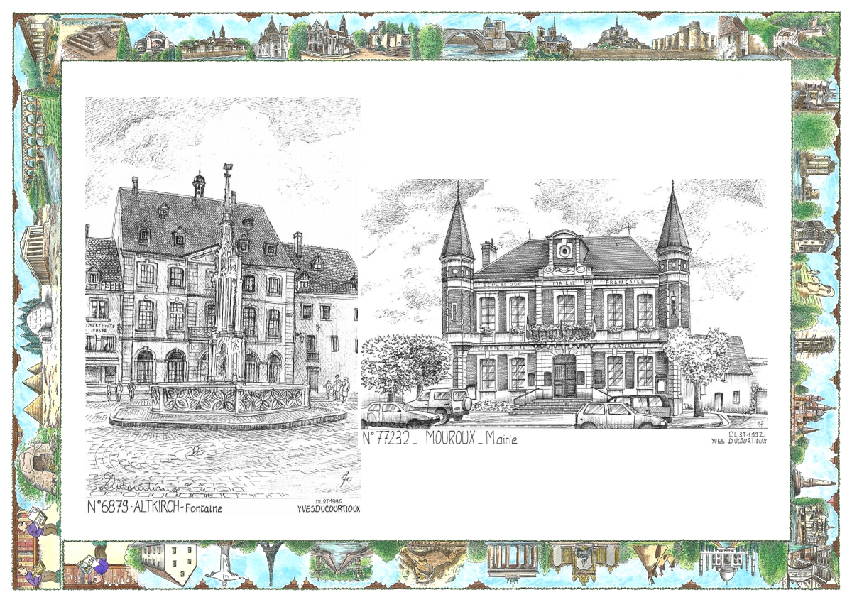 MONOCARTE N 68079-77232 - ALTKIRCH - fontaine / MOUROUX - mairie