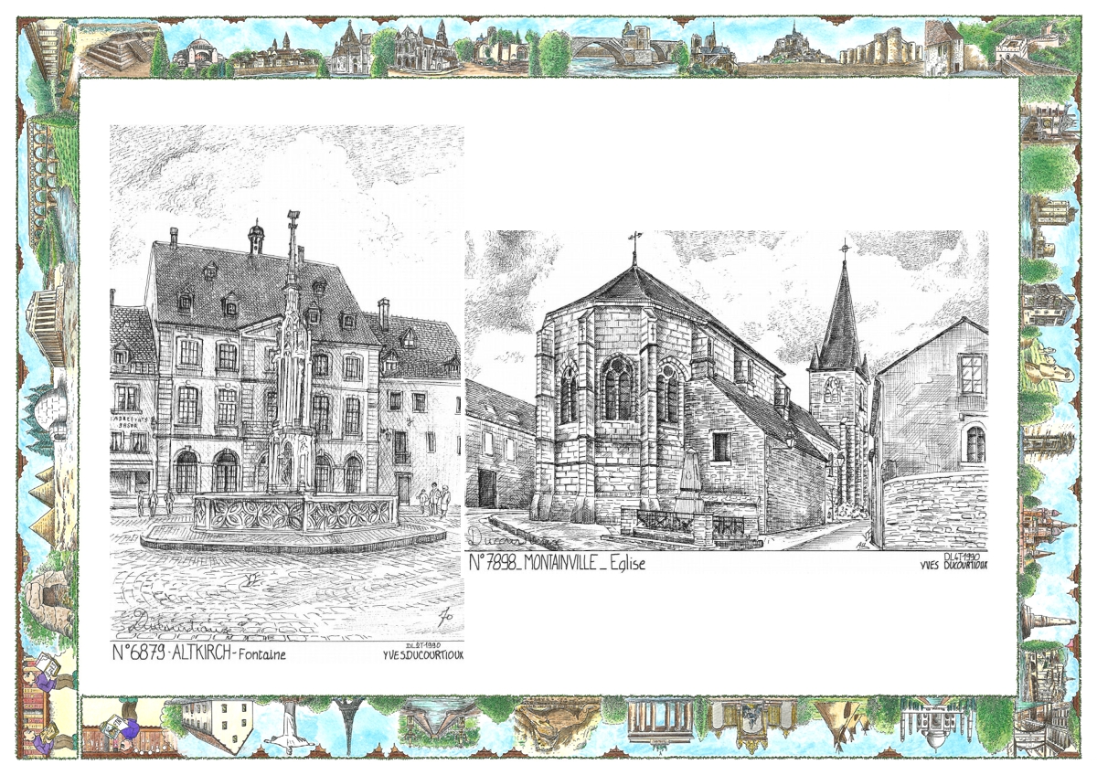 MONOCARTE N 68079-78098 - ALTKIRCH - fontaine / MONTAINVILLE - �glise