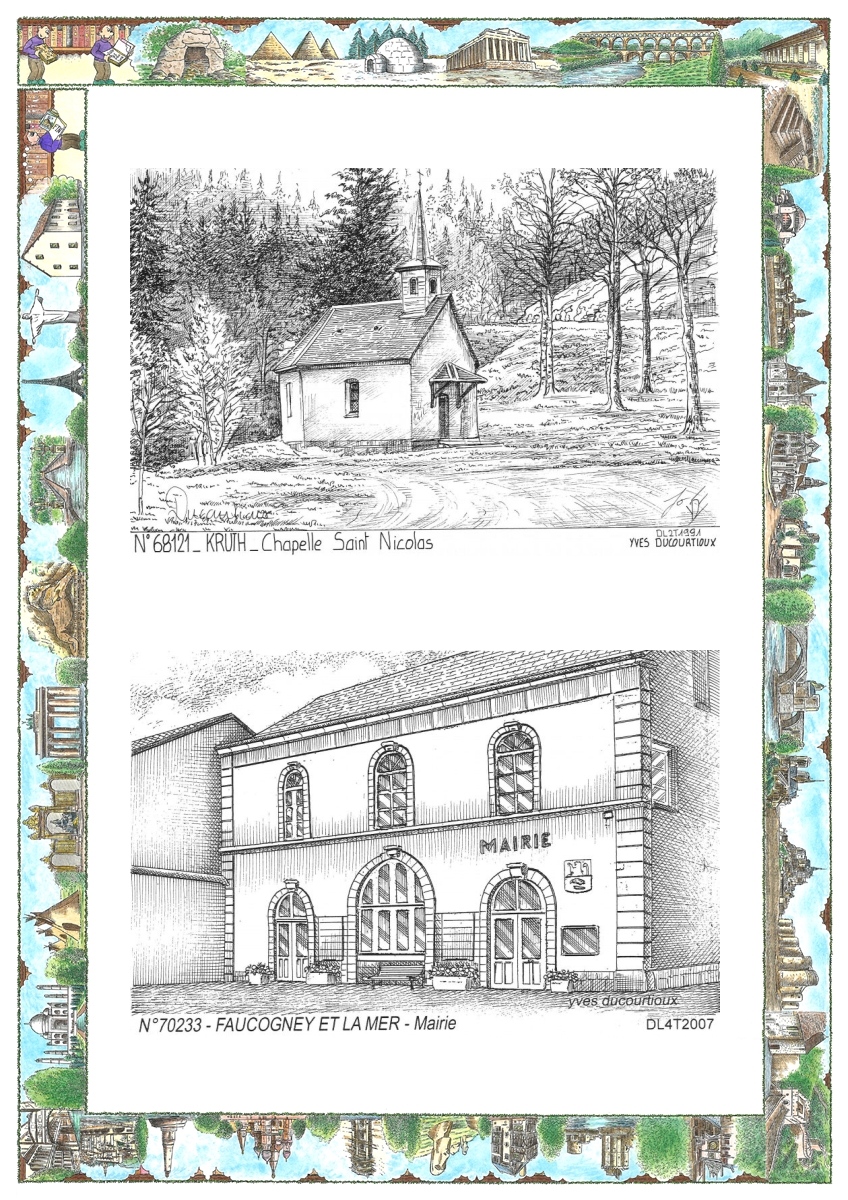 MONOCARTE N 68121-70233 - KRUTH - chapelle st nicolas / FAUCOGNEY ET LA MER - mairie
