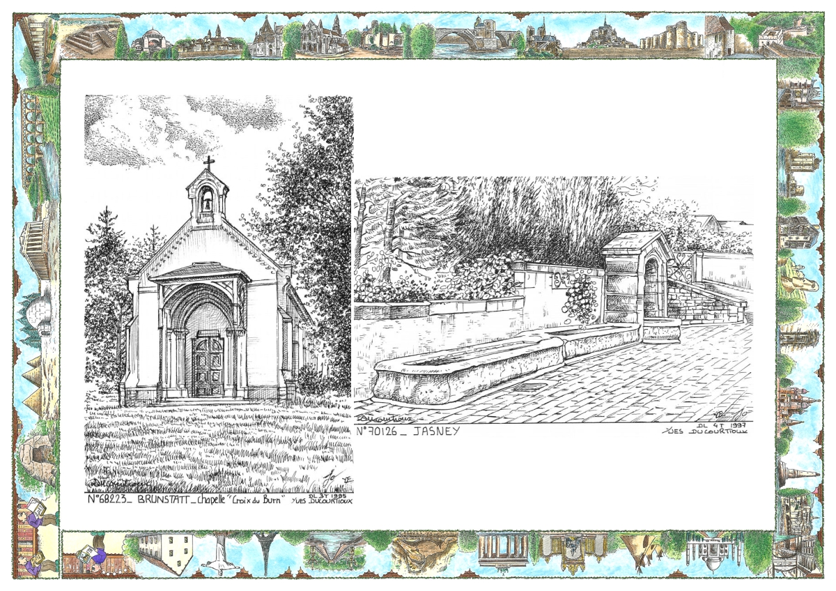 MONOCARTE N 68223-70126 - BRUNSTATT - chapelle croix du burn / JASNEY - vue