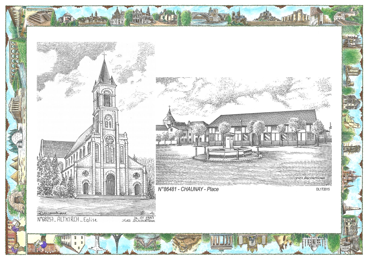 MONOCARTE N 68257-86481 - ALTKIRCH - �glise / CHAUNAY - place