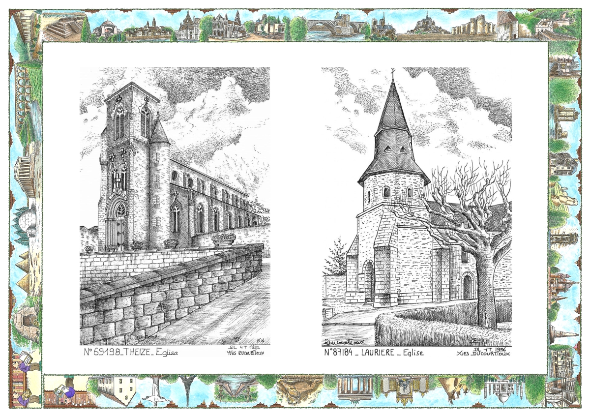 MONOCARTE N 69198-87184 - THEIZE - �glise / LAURIERE - �glise