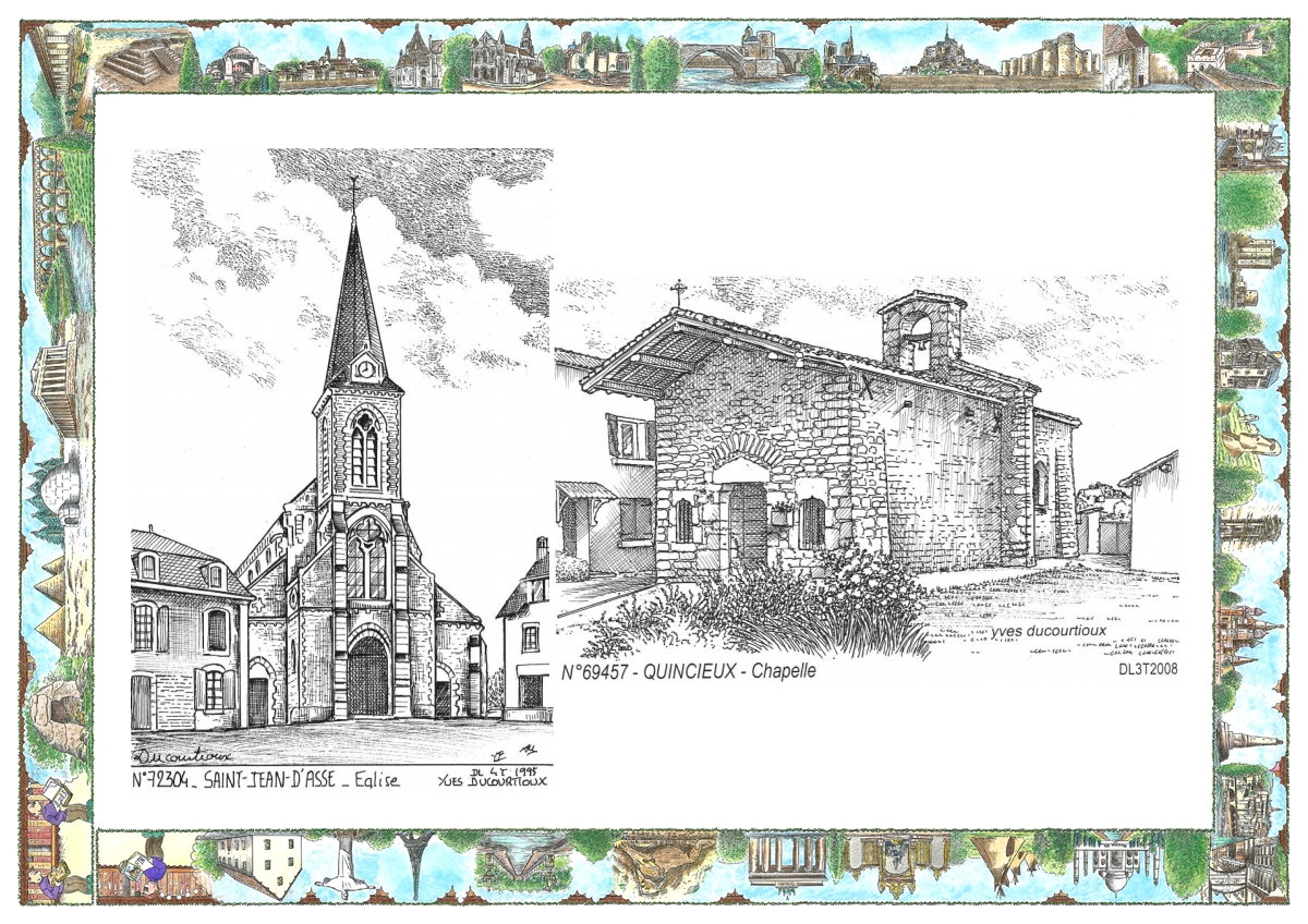 MONOCARTE N 69457-72304 - QUINCIEUX - chapelle / ST JEAN D ASSE - �glise