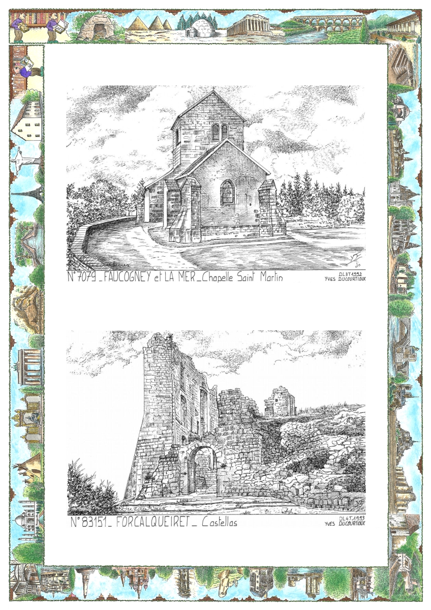 MONOCARTE N 70079-83151 - FAUCOGNEY ET LA MER - chapelle st martin / FORCALQUEIRET - castellas