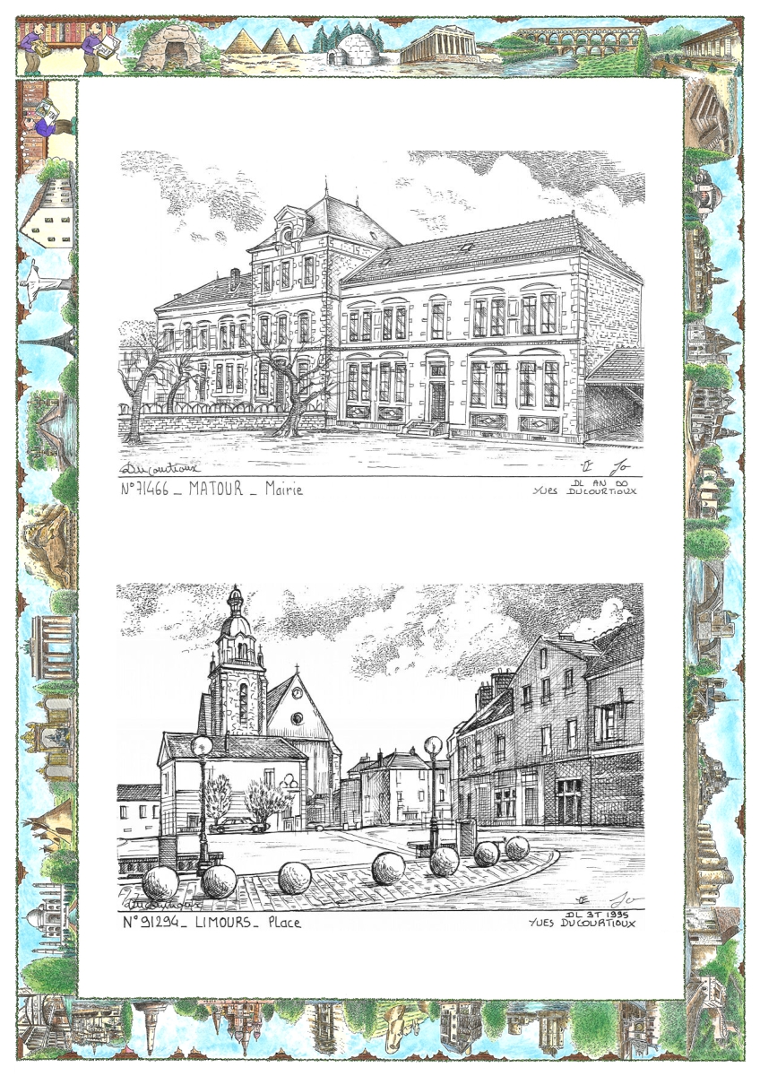 MONOCARTE N 71466-91294 - MATOUR - mairie / LIMOURS - place