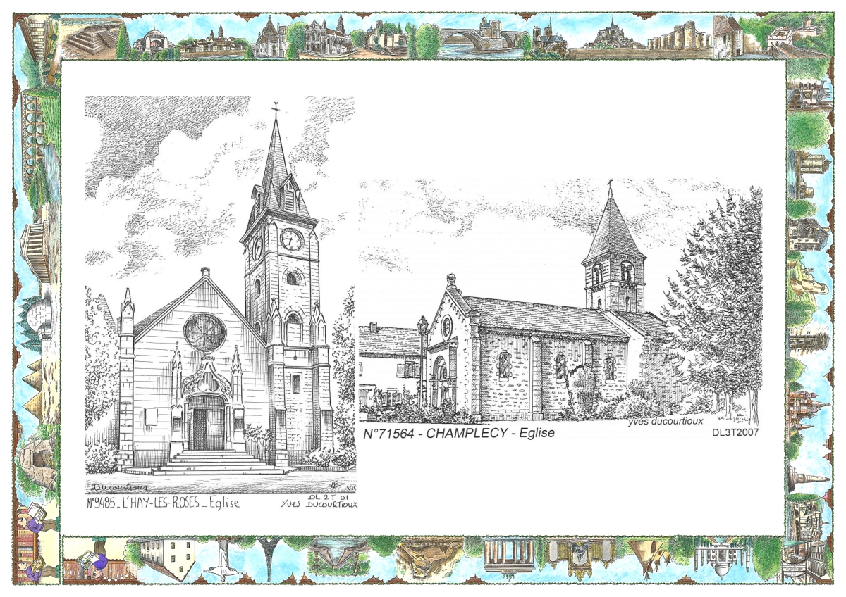 MONOCARTE N 71564-94085 - CHAMPLECY - �glise / L HAY LES ROSES - �glise