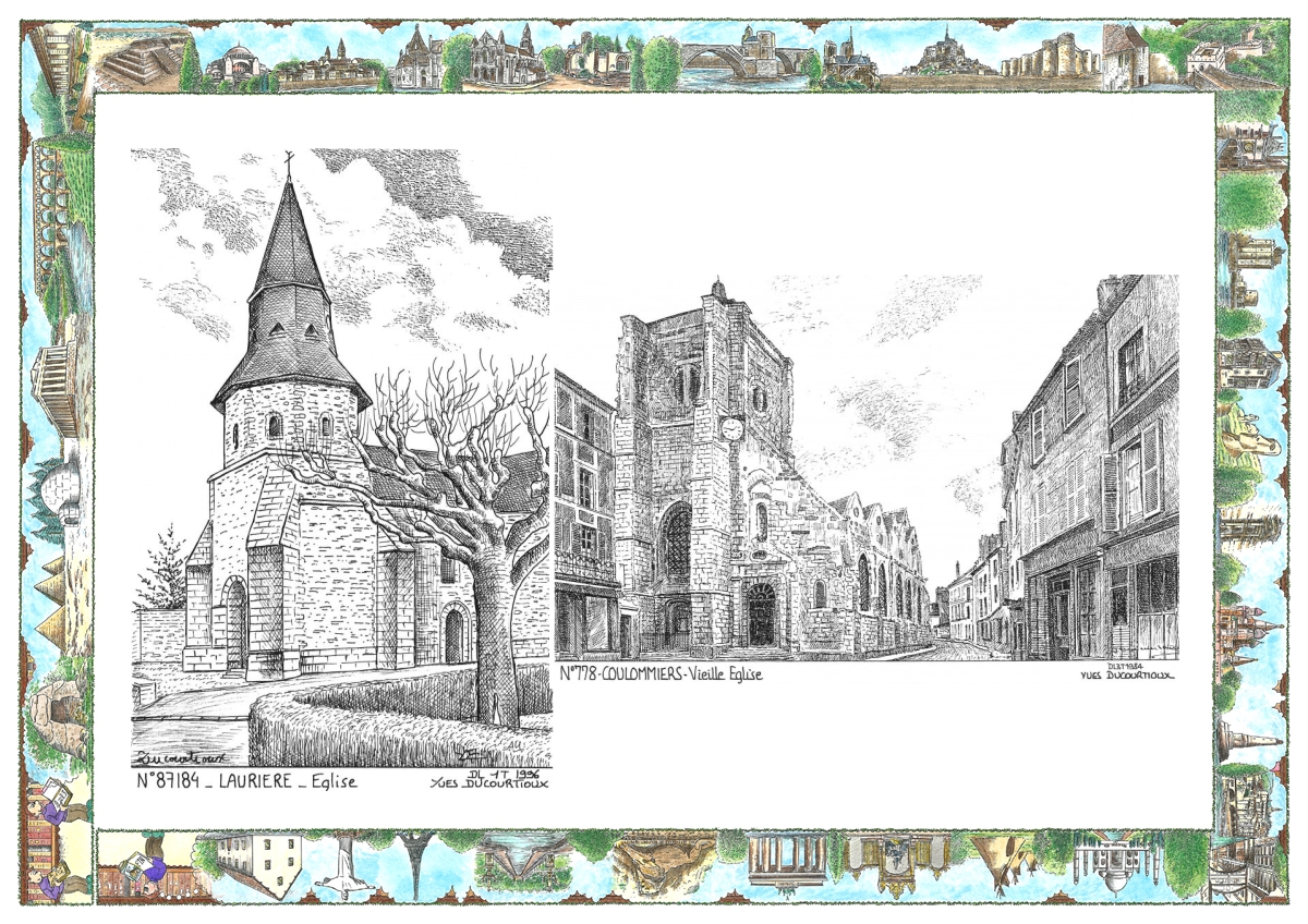 MONOCARTE N 77008-87184 - COULOMMIERS - vieille �glise / LAURIERE - �glise