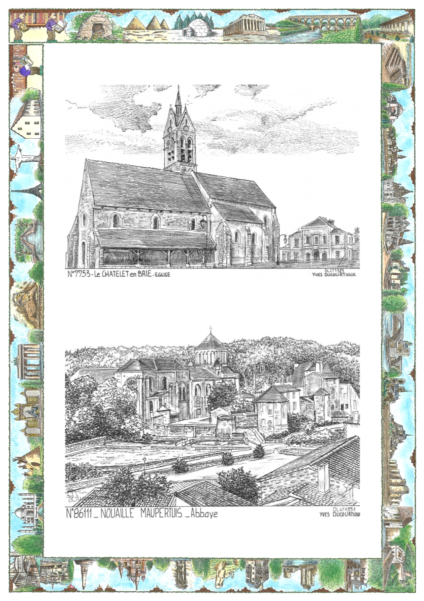 MONOCARTE N 77053-86111 - LE CHATELET EN BRIE - �glise / NOUAILLE MAUPERTUIS - abbaye
