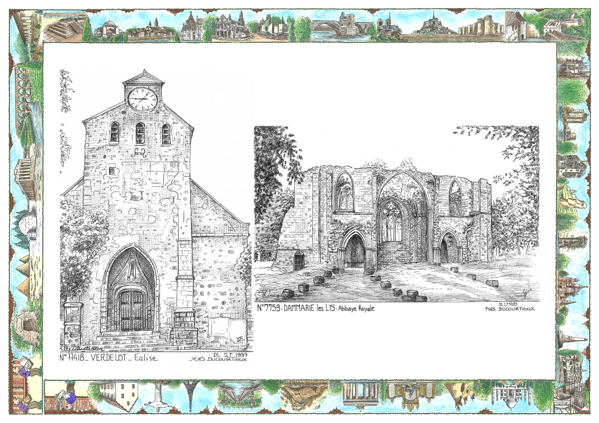 MONOCARTE N 77059-77418 - DAMMARIE LES LYS - abbaye royale / VERDELOT - �glise