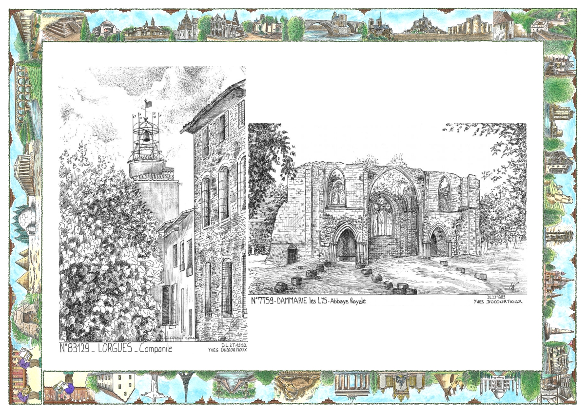 MONOCARTE N 77059-83129 - DAMMARIE LES LYS - abbaye royale / LORGUES - campanile