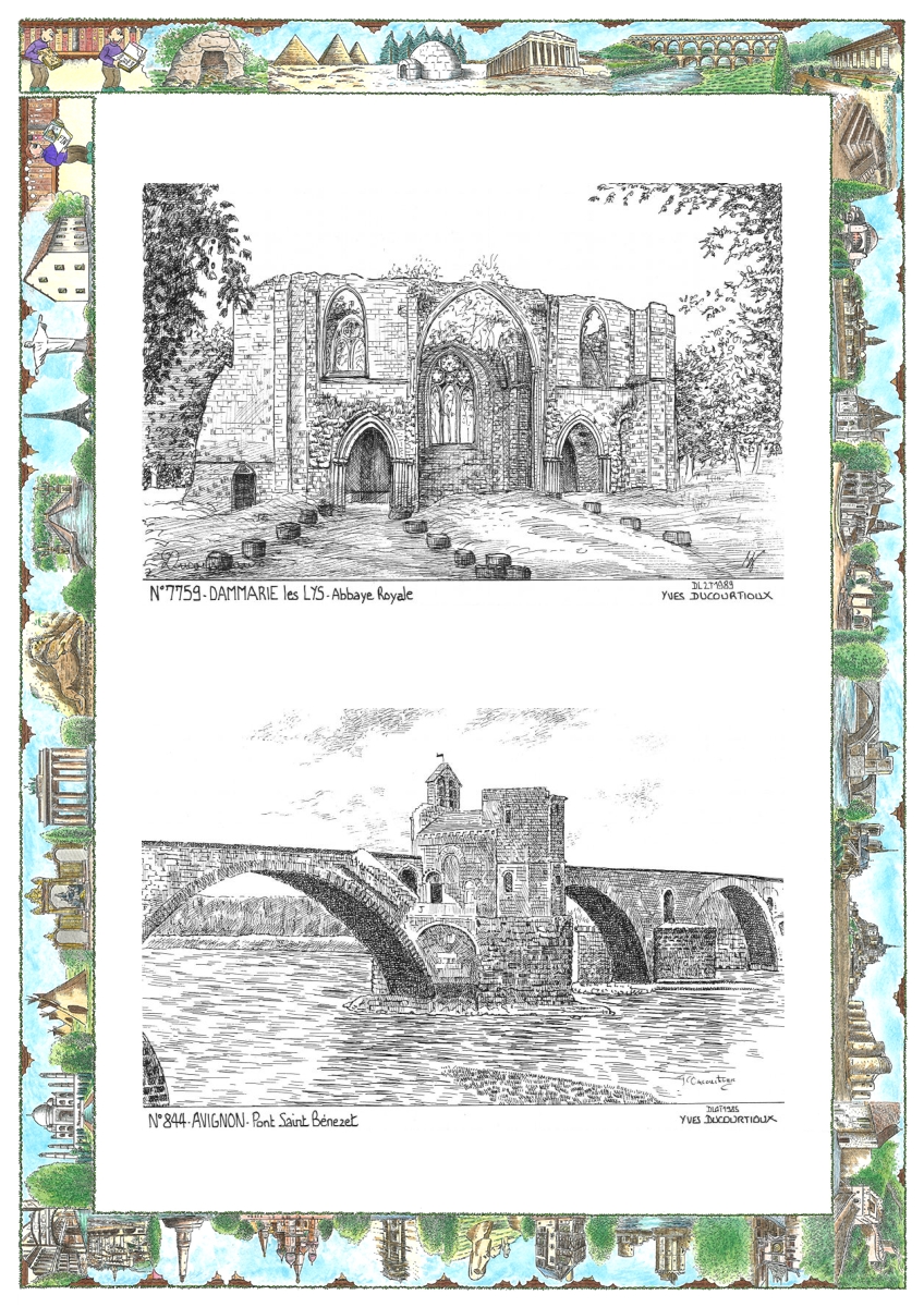 MONOCARTE N 77059-84004 - DAMMARIE LES LYS - abbaye royale / AVIGNON - pont st b�nezet
