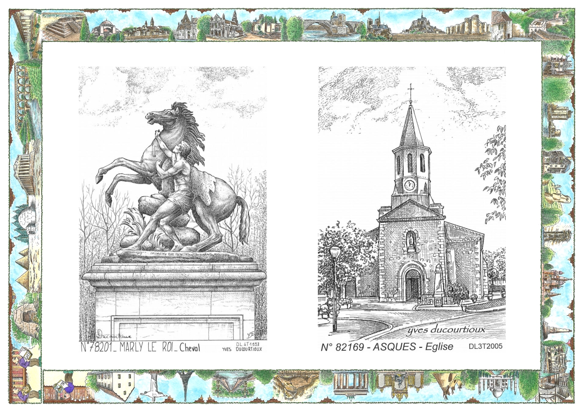 MONOCARTE N 78201-82169 - MARLY LE ROI - cheval / ASQUES - �glise