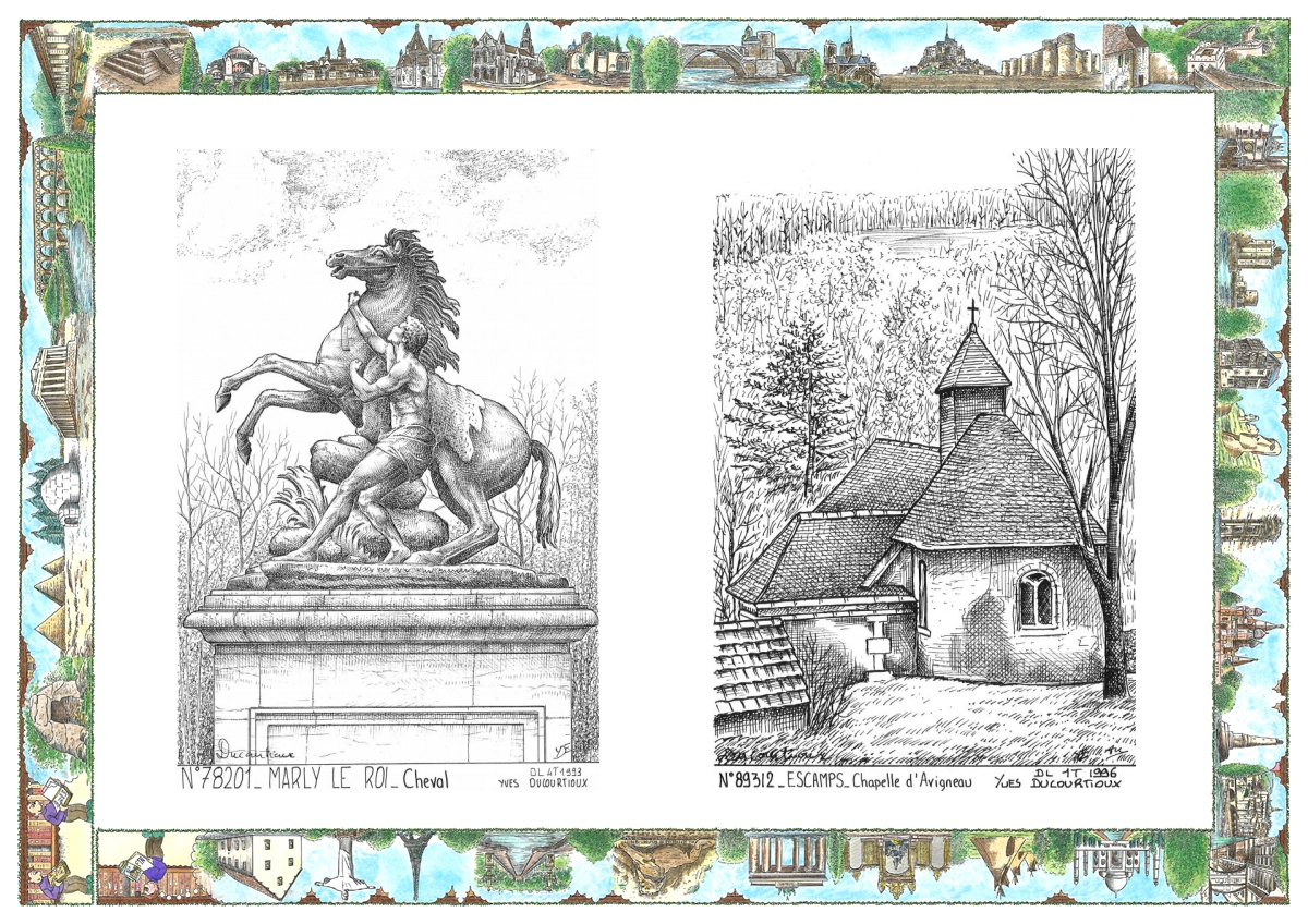 MONOCARTE N 78201-89312 - MARLY LE ROI - cheval / ESCAMPS - chapelle d avigneau